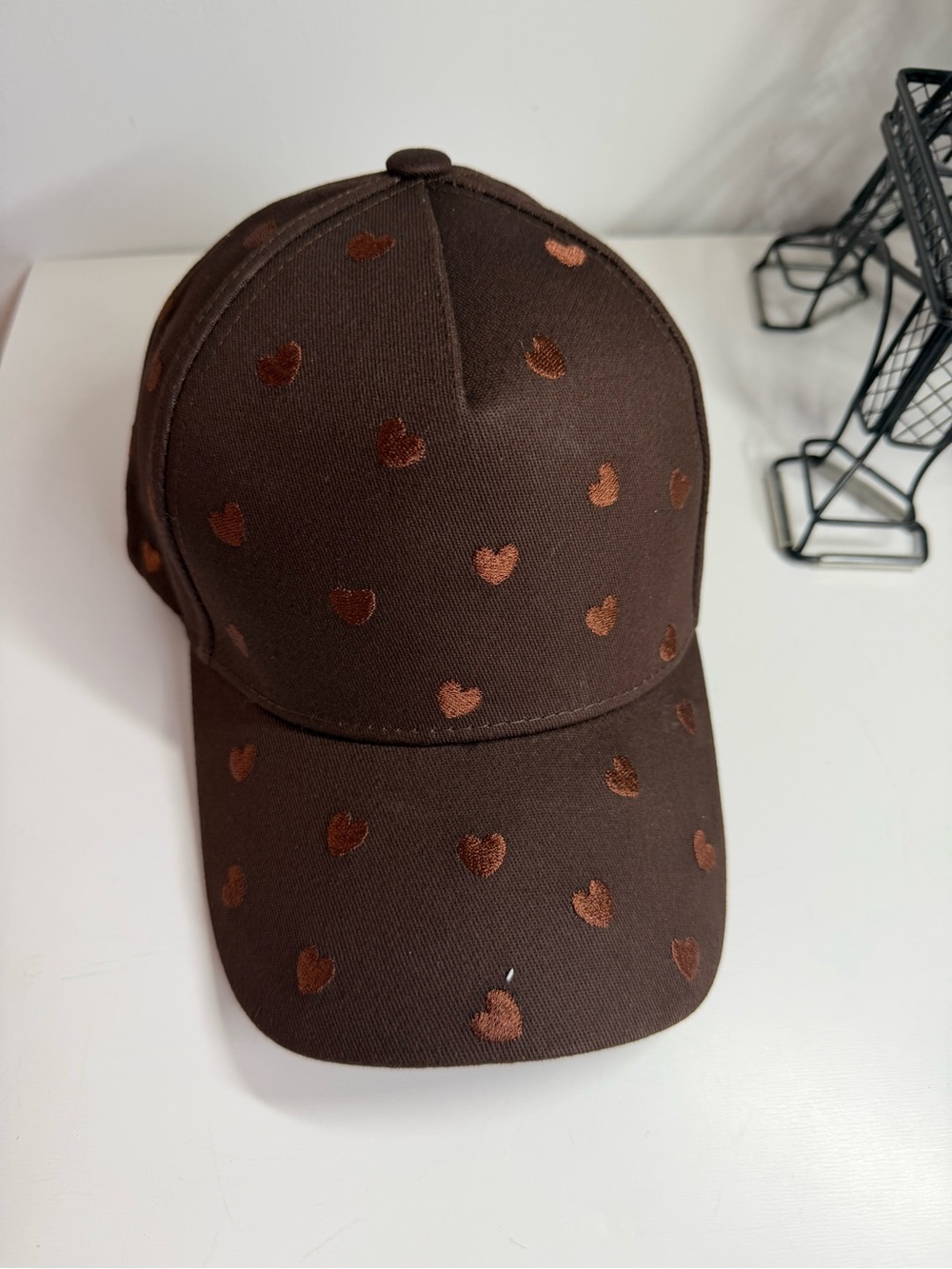 Women’s Brown Heart Print Baseball Cap